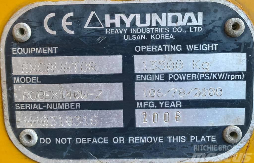 Hyundai Robex 140 W7 Pyöräkaivukoneet