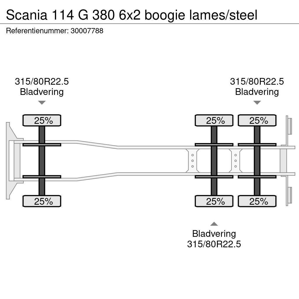 Scania 114 G 380 6x2 boogie lames/steel Kuorma-autoalustat