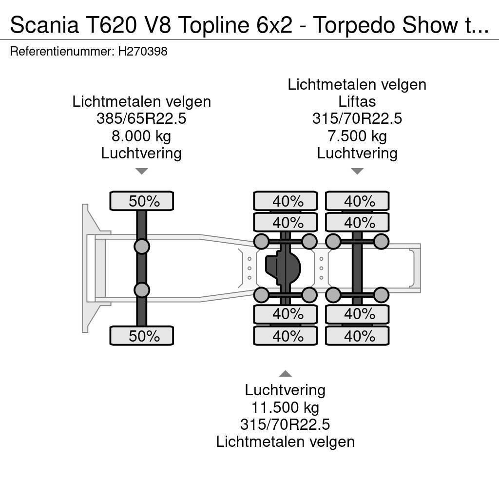 Scania T620 V8 Topline 6x2 - Torpedo Show truck - Custom Vetopöytäautot