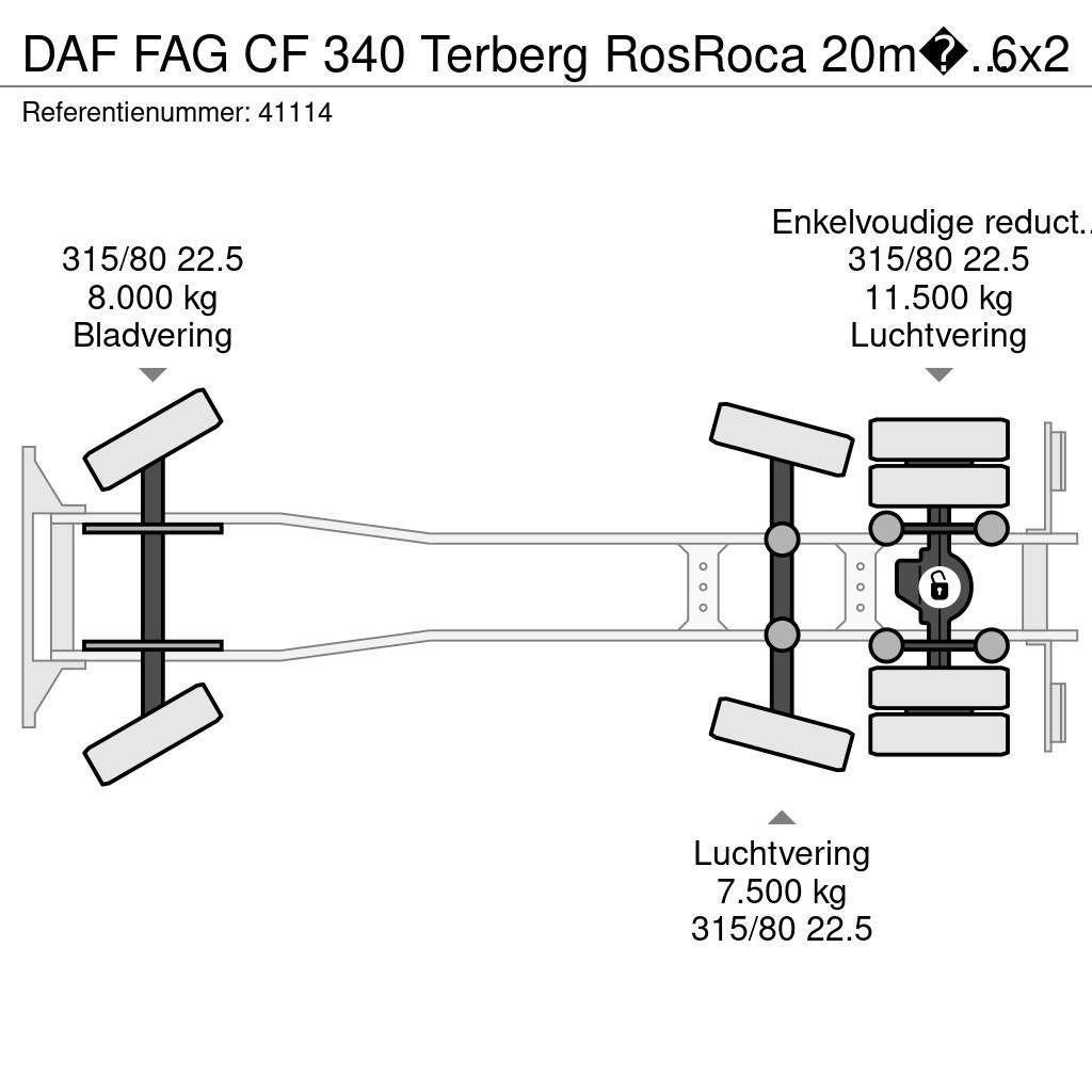 DAF FAG CF 340 Terberg RosRoca 20m³ + AE weighing syst Jäteautot
