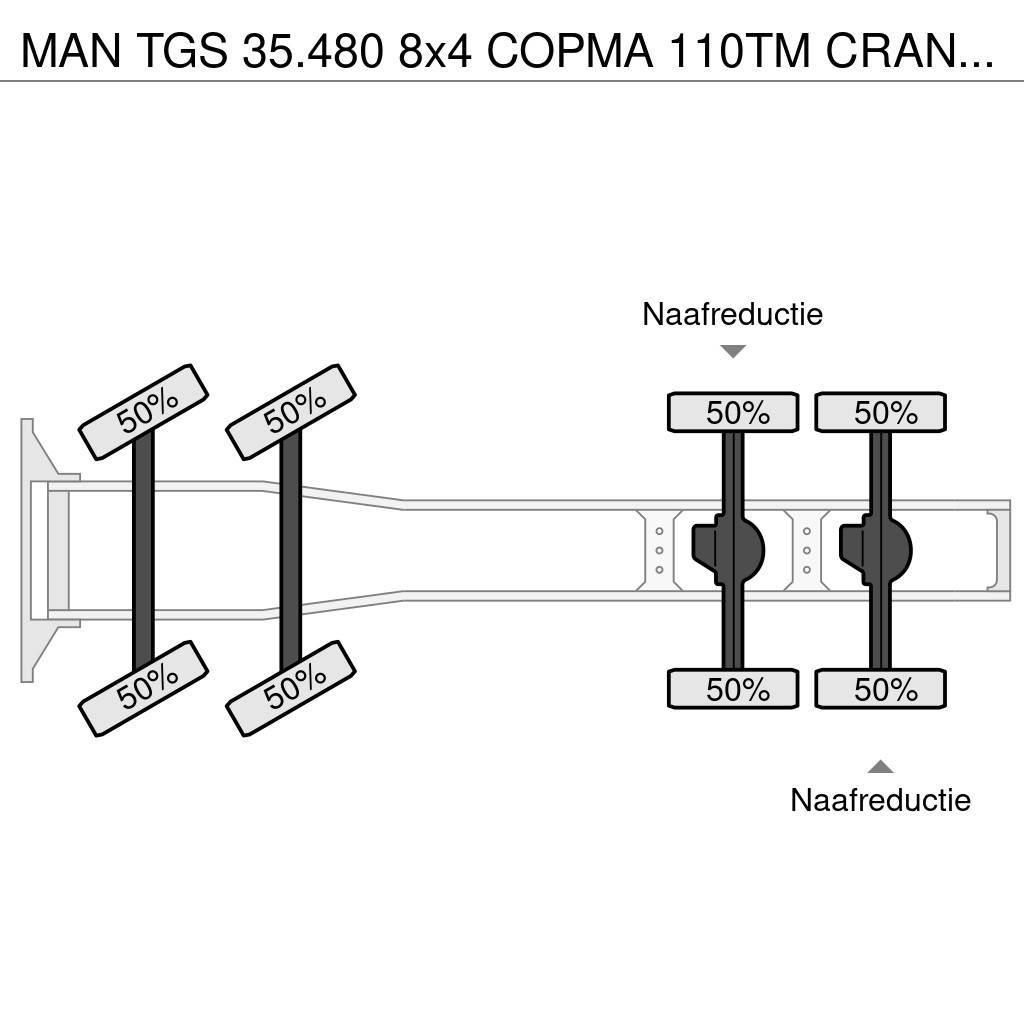 MAN TGS 35.480 8x4 COPMA 110TM CRANE/GRUE/Fly-Jib/LIER Vetopöytäautot