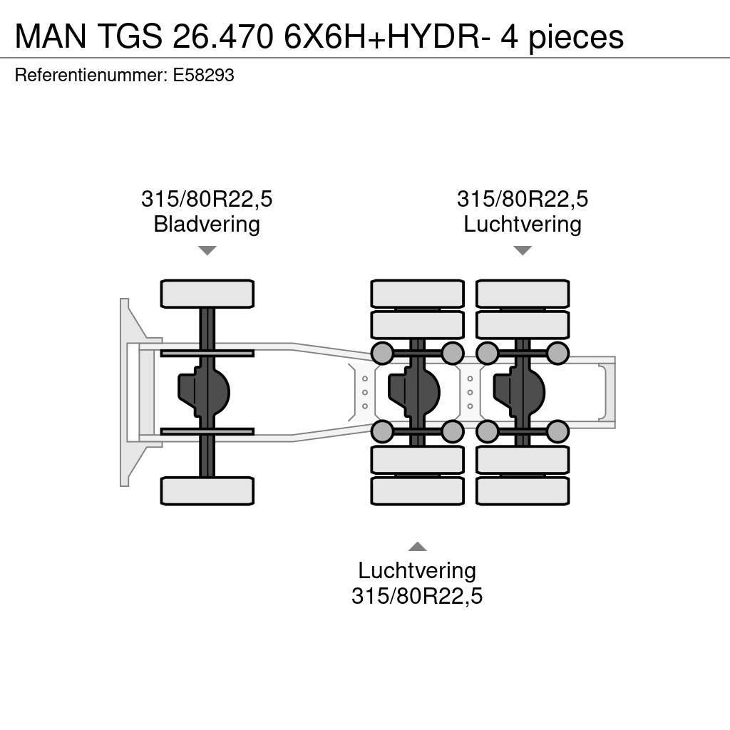 MAN TGS 26.470 6X6H+HYDR- 4 pieces Vetopöytäautot