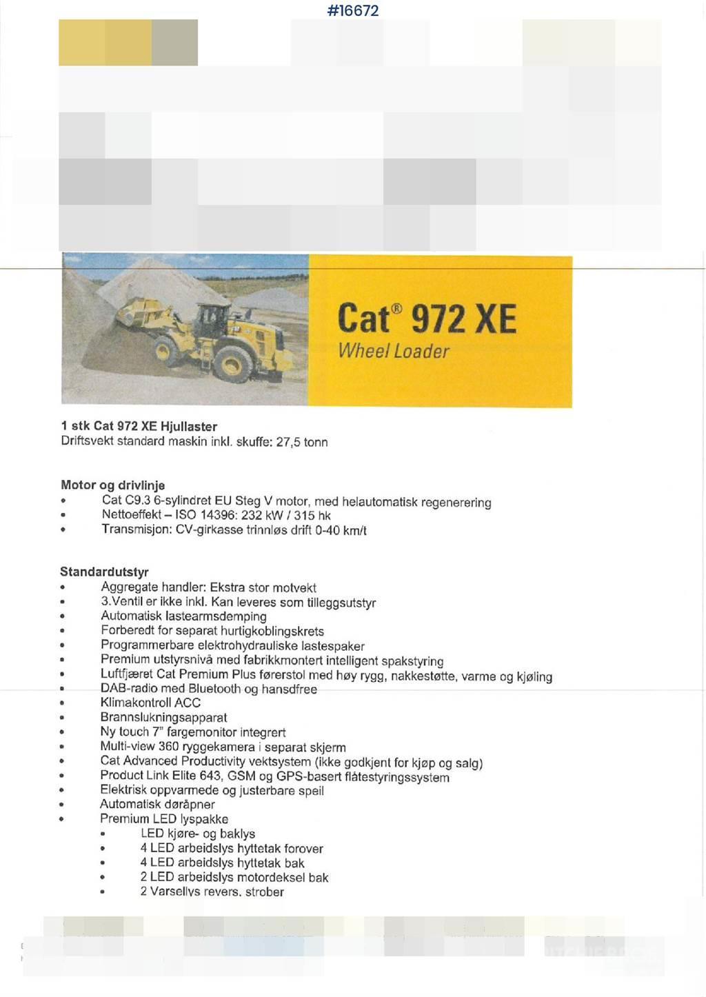 CAT 972 XE-GR. Brand new! Pyöräkuormaajat