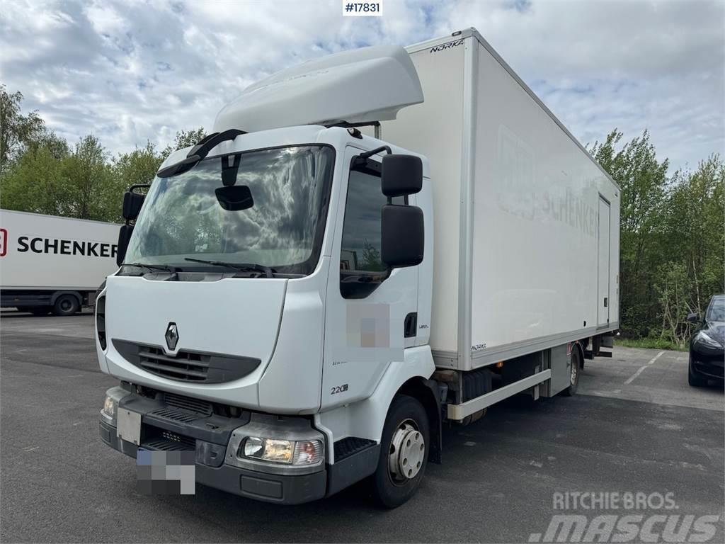 Renault Midlum 4x2 box truck w/ side door and lift. 136,00 Umpikorikuorma-autot