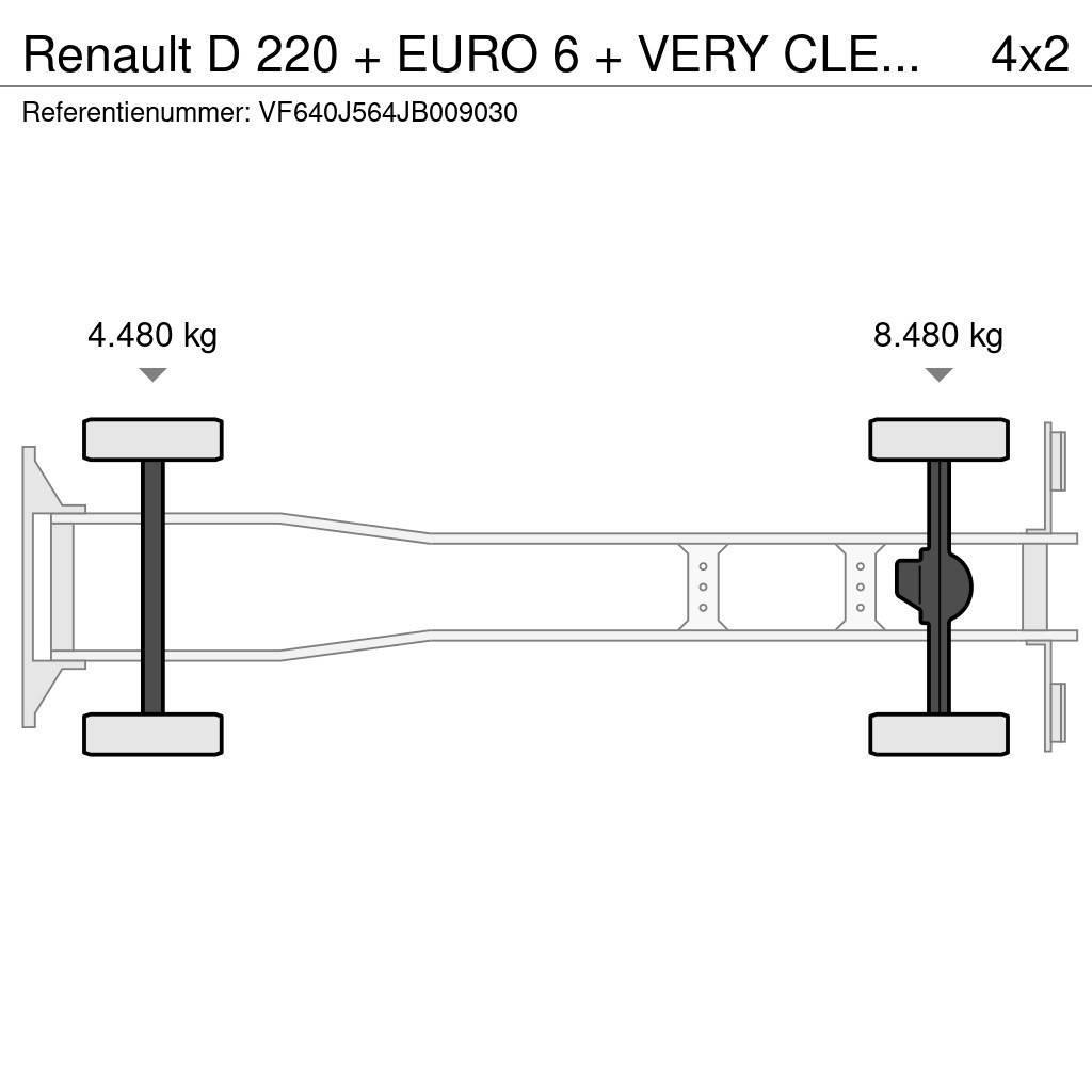 Renault D 220 + EURO 6 + VERY CLEAN + LIFT + 12t Umpikorikuorma-autot