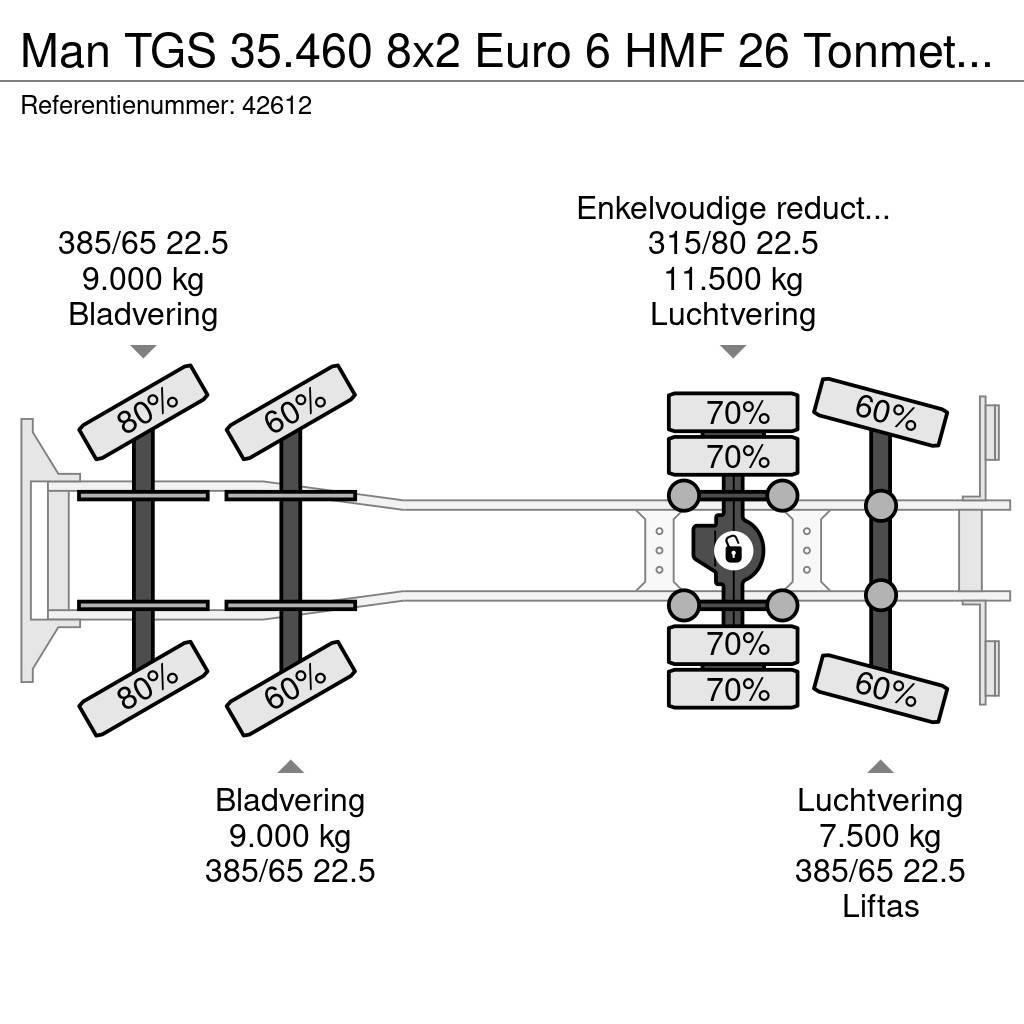 MAN TGS 35.460 8x2 Euro 6 HMF 26 Tonmeter laadkraan Koukkulava kuorma-autot