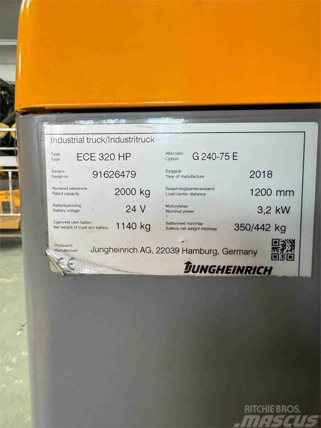 Jungheinrich ECE 320 - Bj. 2018 - TRAGLAST 2.000 KG - NUR 2.392 Minikaivukoneet < 7t