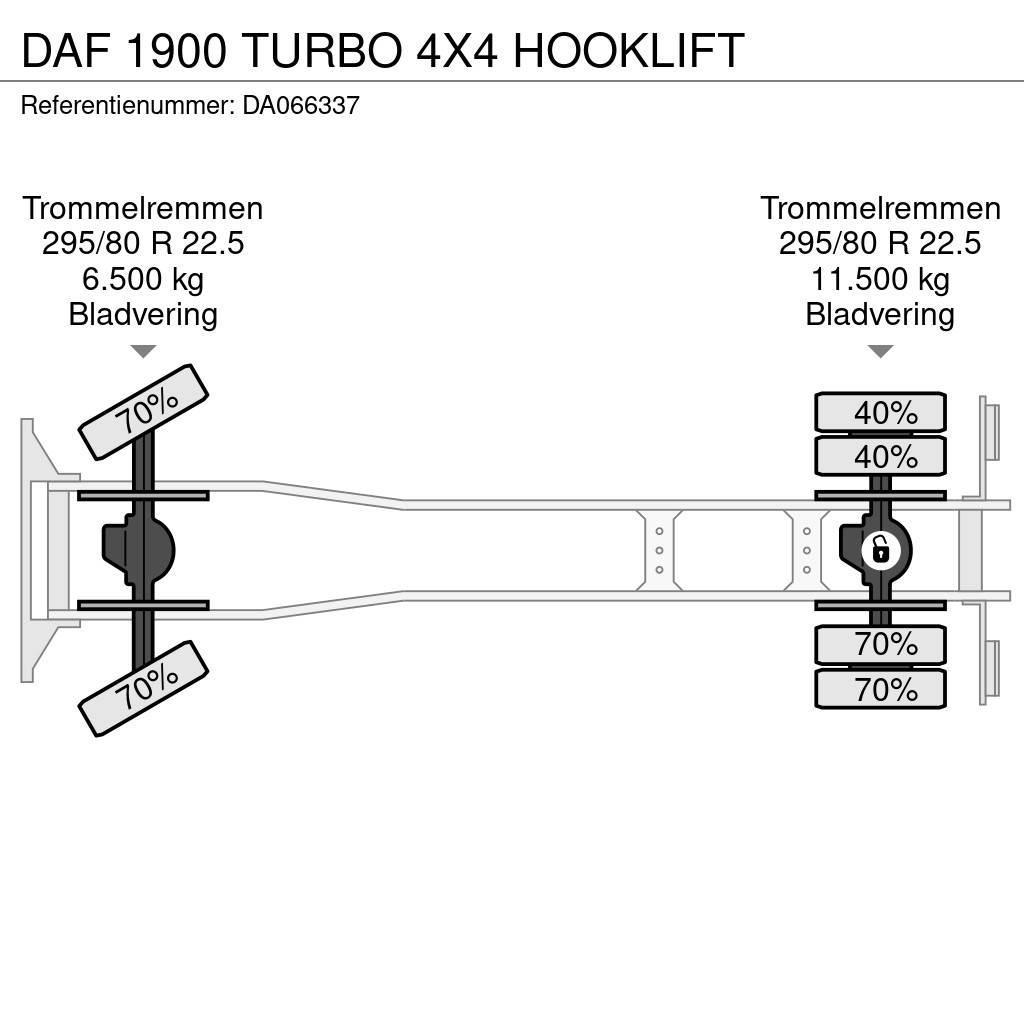 DAF 1900 TURBO 4X4 HOOKLIFT Koukkulava kuorma-autot