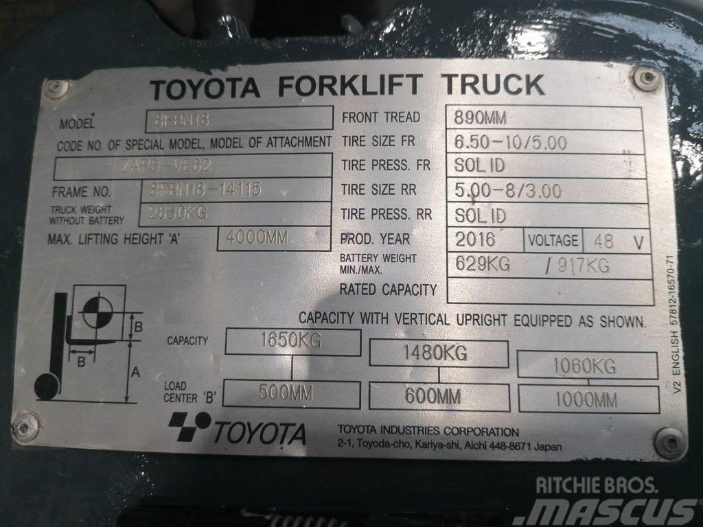 Toyota 8FBN18 Sähkötrukit