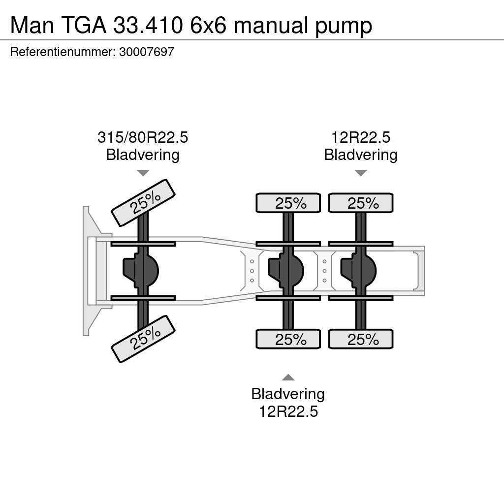 MAN TGA 33.410 6x6 manual pump Vetopöytäautot