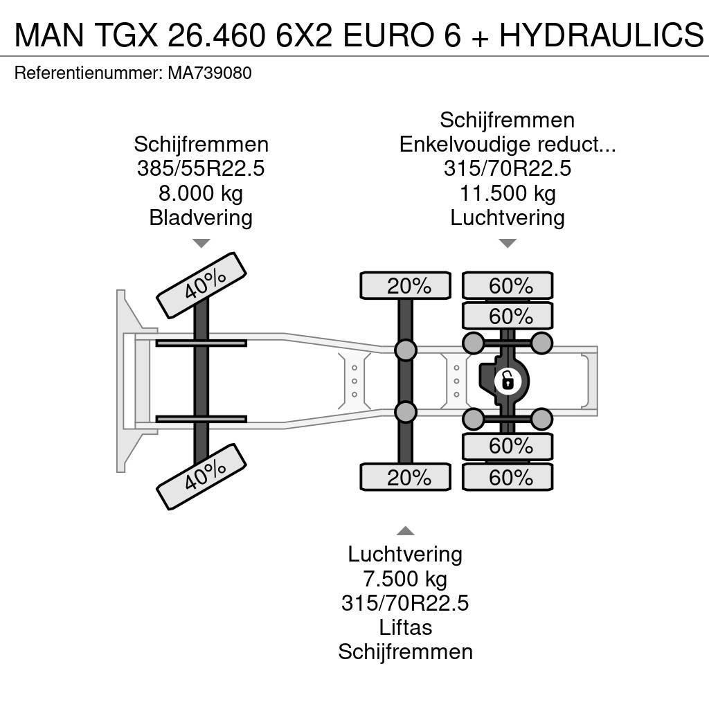 MAN TGX 26.460 6X2 EURO 6 + HYDRAULICS Vetopöytäautot