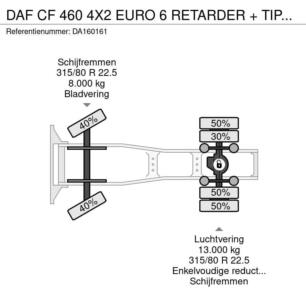 DAF CF 460 4X2 EURO 6 RETARDER + TIPPER HYDRAULIC Vetopöytäautot