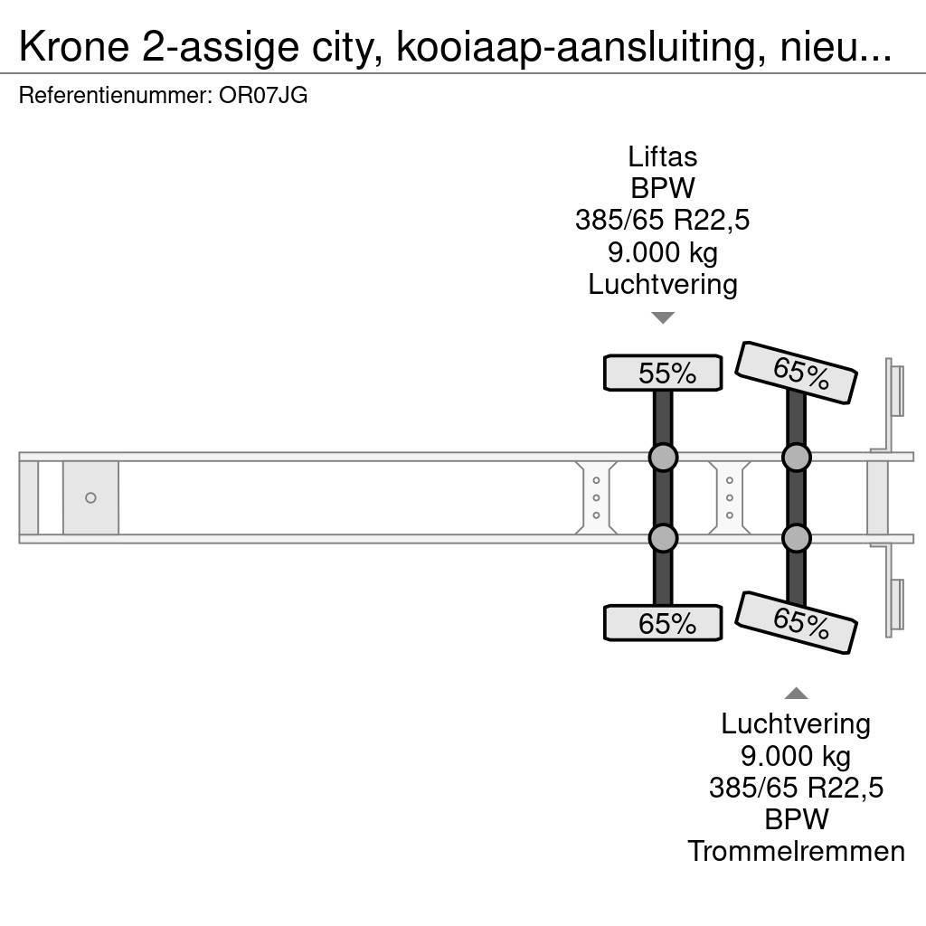 Krone 2-assige city, kooiaap-aansluiting, nieuwe zeilen, Pressukapellipuoliperävaunut