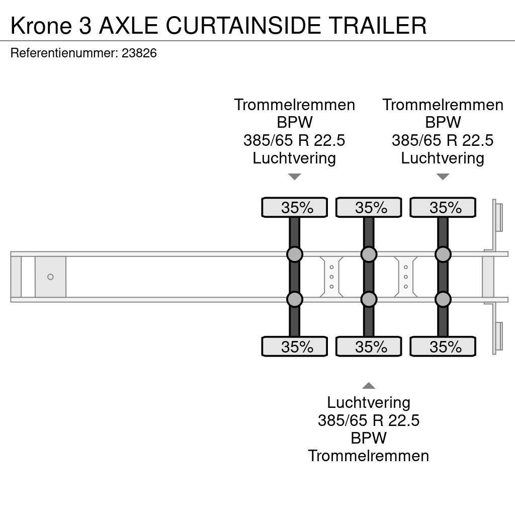 Krone 3 AXLE CURTAINSIDE TRAILER Pressukapellipuoliperävaunut