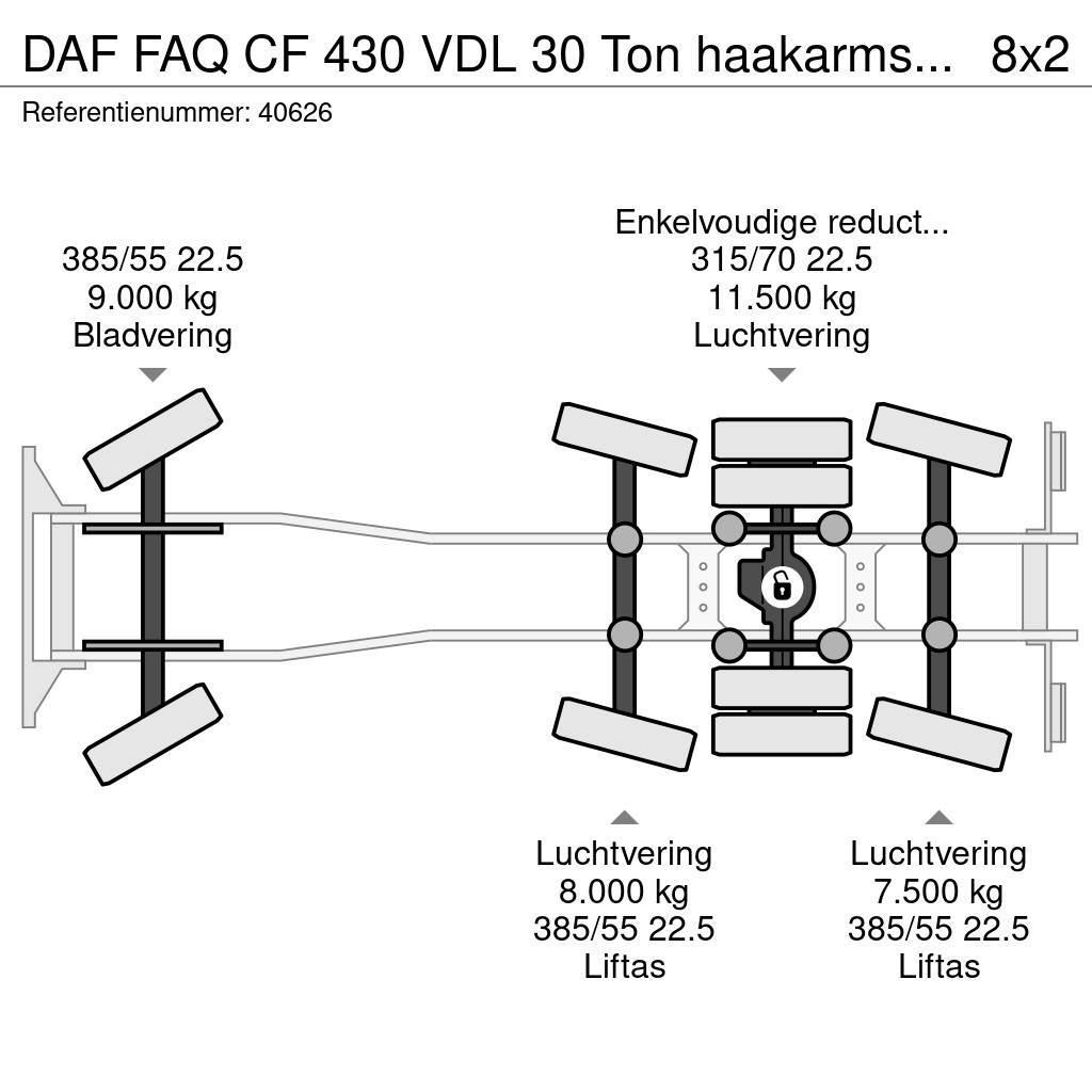DAF FAQ CF 430 VDL 30 Ton haakarmsysteem Just 73.197 k Koukkulava kuorma-autot