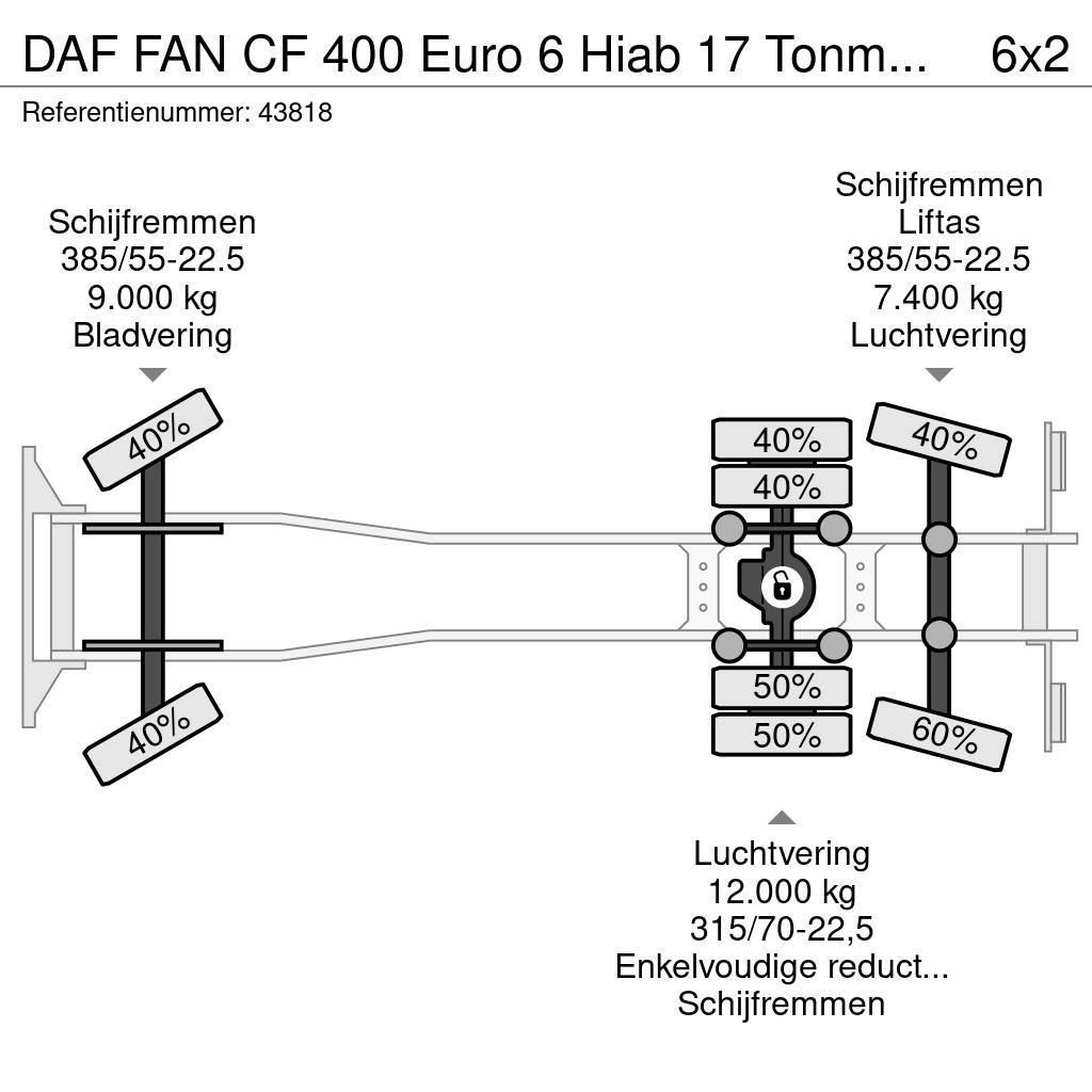 DAF FAN CF 400 Euro 6 Hiab 17 Tonmeter laadkraan Koukkulava kuorma-autot