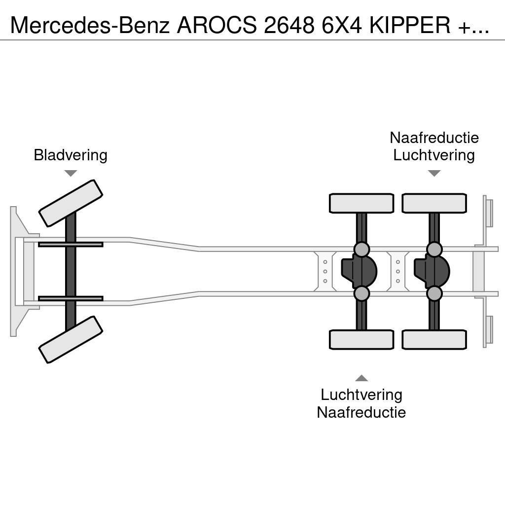 Mercedes-Benz AROCS 2648 6X4 KIPPER + HMF 1820 K5 KRAAN / 18 T/M Sora- ja kippiautot