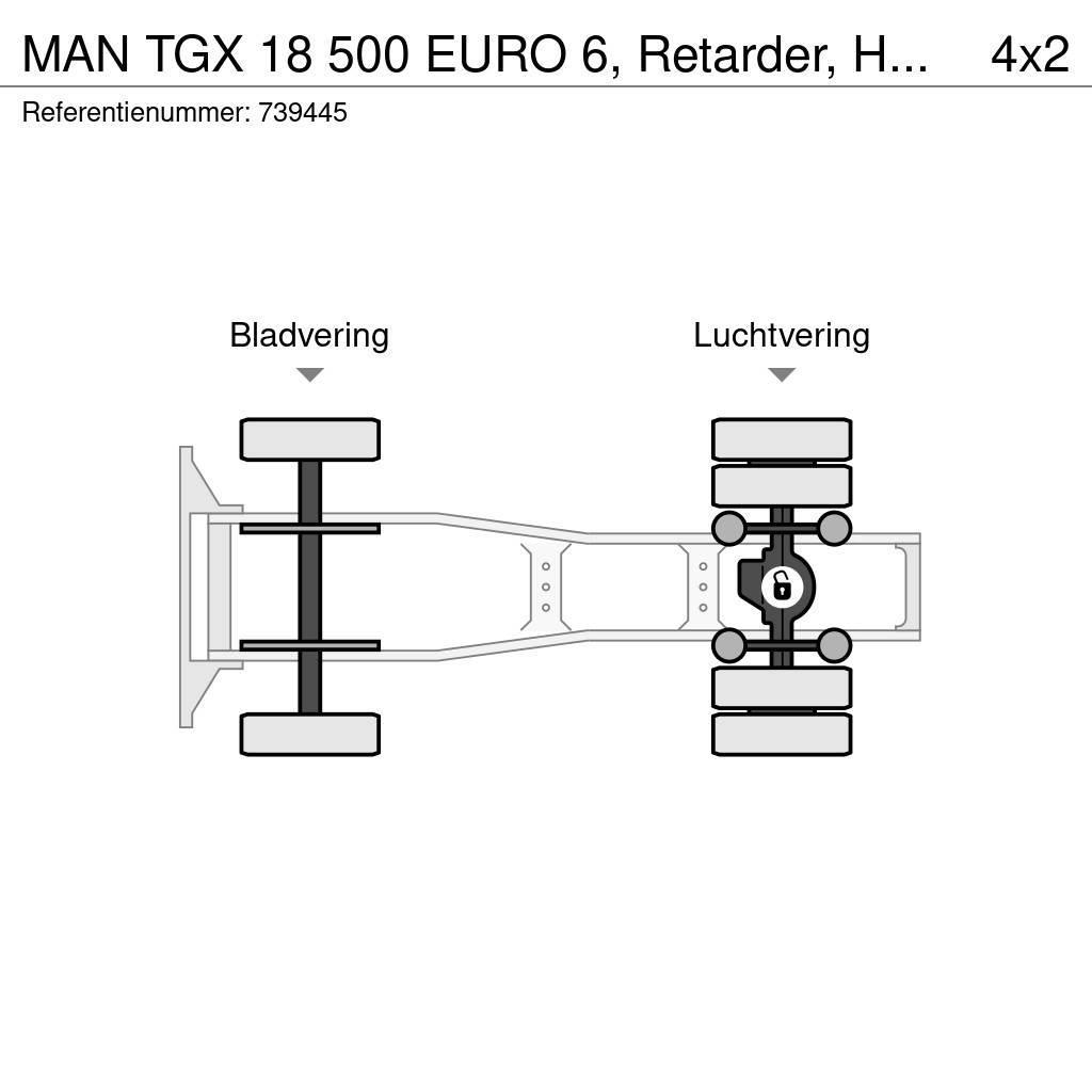 MAN TGX 18 500 EURO 6, Retarder, Hydrauliek, 6 Units Vetopöytäautot