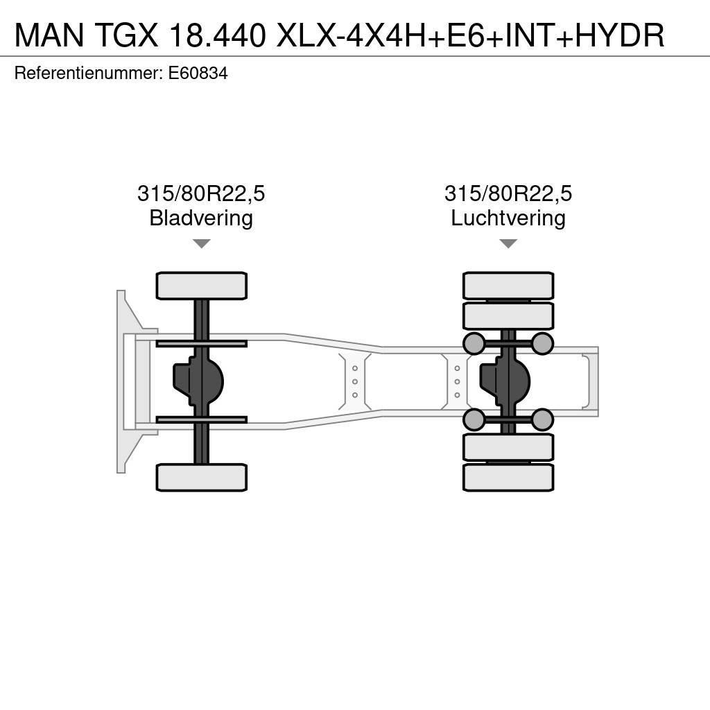 MAN TGX 18.440 XLX-4X4H+E6+INT+HYDR Vetopöytäautot