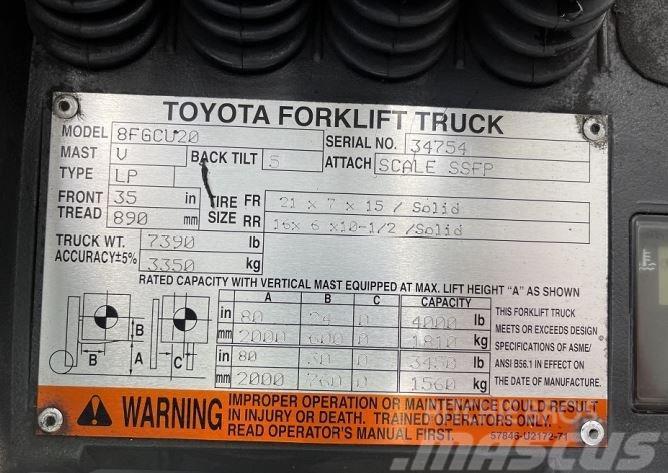 Toyota 8FGCU20 Forklift trucks - others