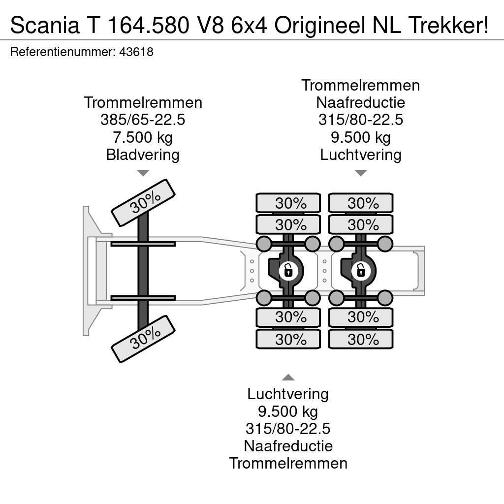 Scania T 164.580 V8 6x4 Origineel NL Trekker! Vetopöytäautot