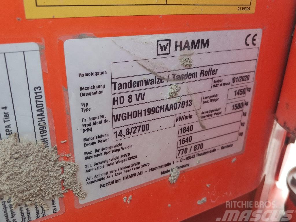 Hamm HD 8 VV Tandemjyrät