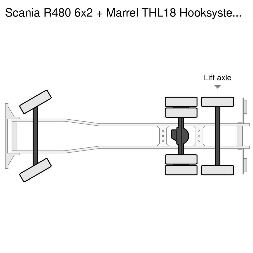 Scania R480 6x2 + Marrel THL18 Hooksystem (euro 5) Koukkulava kuorma-autot