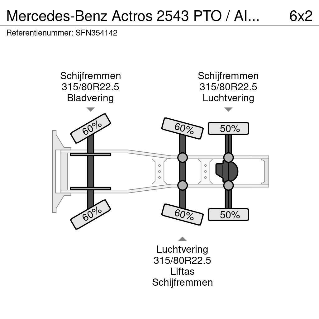 Mercedes-Benz Actros 2543 PTO / AIRCO / LIFTAS + STUURAS Vetopöytäautot