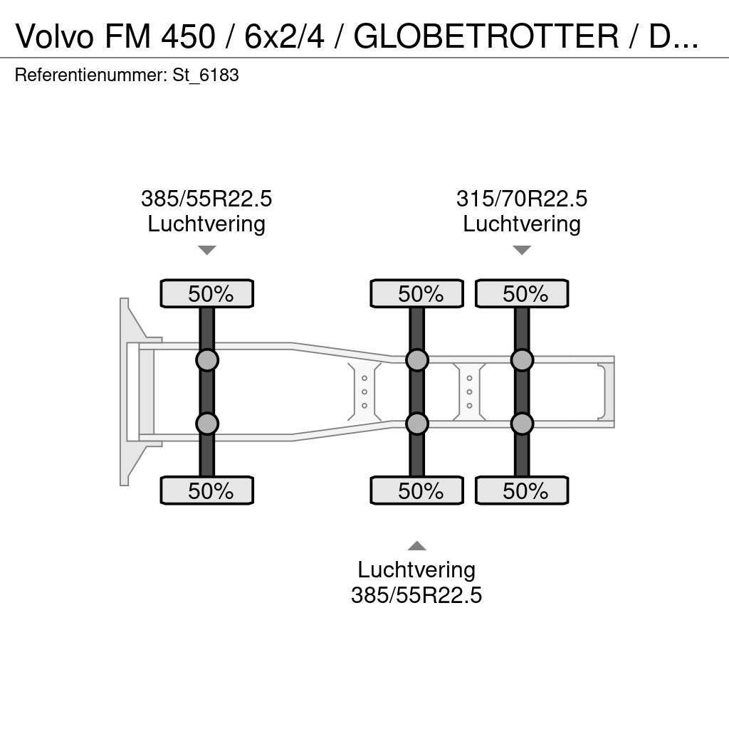 Volvo FM 450 / 6x2/4 / GLOBETROTTER / DYNAMIC STEERING / Vetopöytäautot