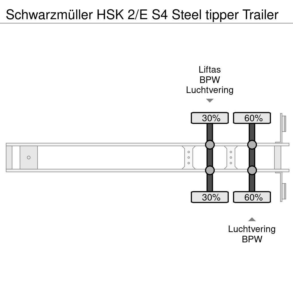 Schwarzmüller HSK 2/E S4 Steel tipper Trailer Kippipuoliperävaunut