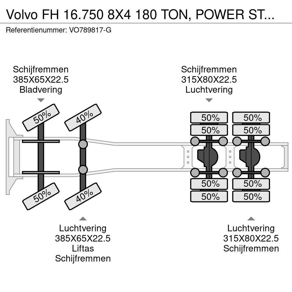Volvo FH 16.750 8X4 180 TON, POWER STEERING, HYDRAULIC Vetopöytäautot