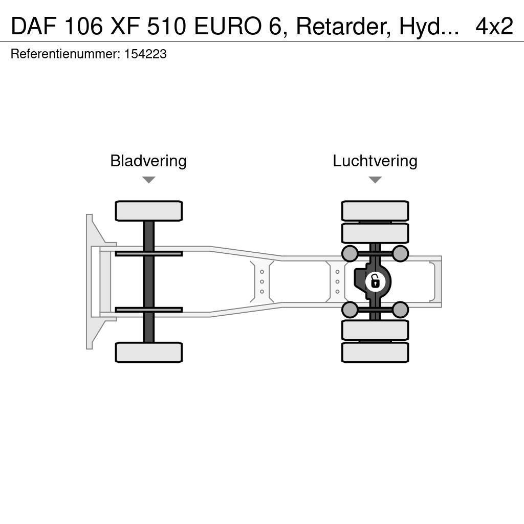 DAF 106 XF 510 EURO 6, Retarder, Hydraulic Vetopöytäautot