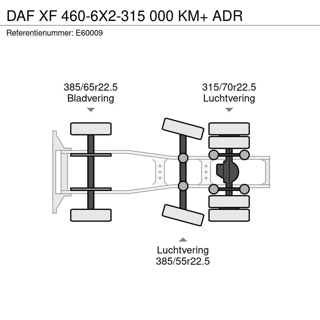 DAF XF 460-6X2-315 000 KM+ ADR Vetopöytäautot