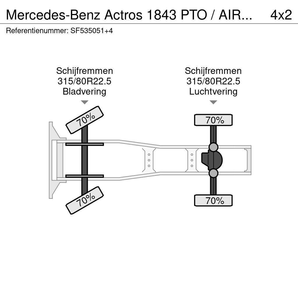 Mercedes-Benz Actros 1843 PTO / AIRCO / EURO 6 Vetopöytäautot