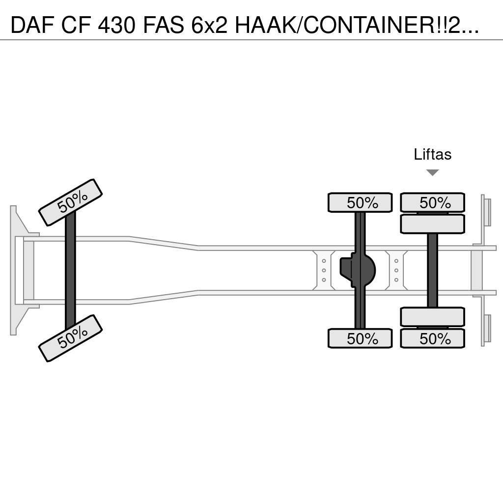 DAF CF 430 FAS 6x2 HAAK/CONTAINER!!2019!!82dkm!! Koukkulava kuorma-autot
