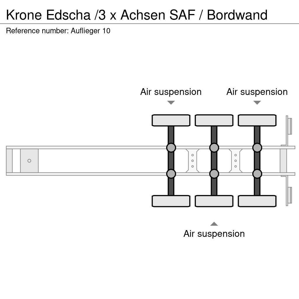 Krone Edscha /3 x Achsen SAF / Bordwand Pressukapellipuoliperävaunut