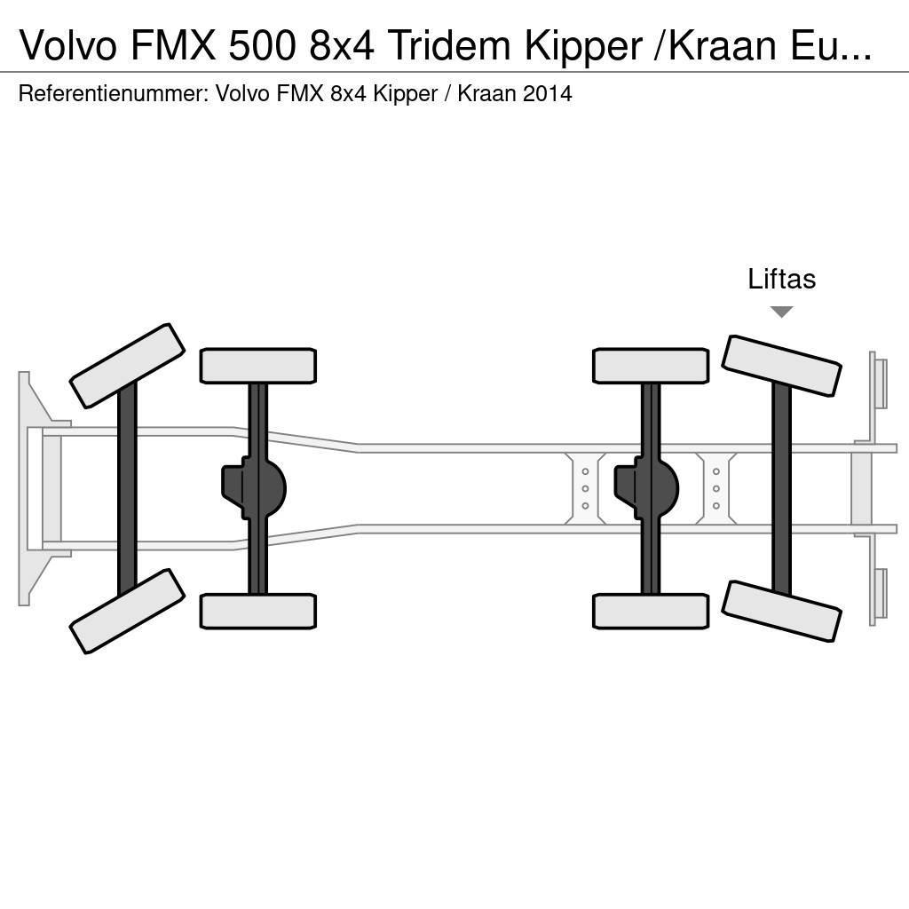 Volvo FMX 500 8x4 Tridem Kipper /Kraan Euro 6 Sora- ja kippiautot