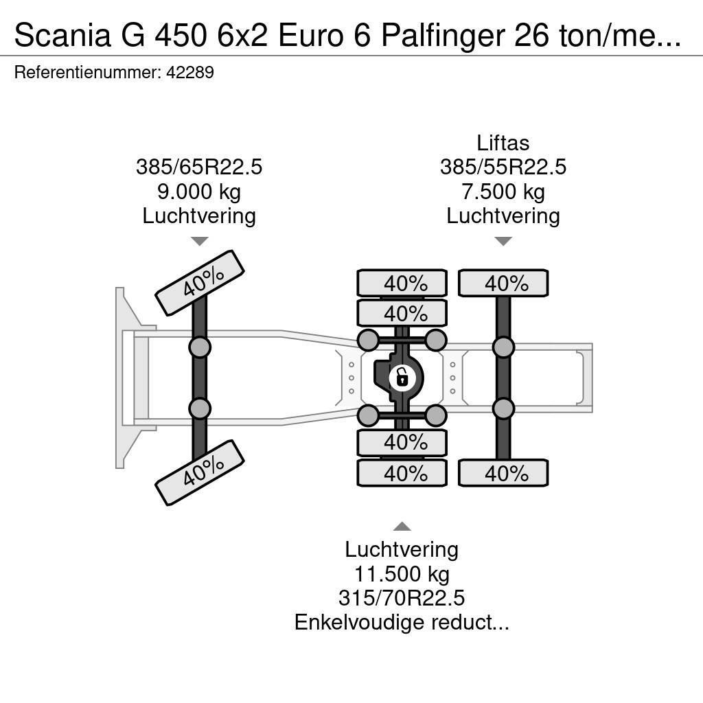 Scania G 450 6x2 Euro 6 Palfinger 26 ton/meter laadkraan Vetopöytäautot