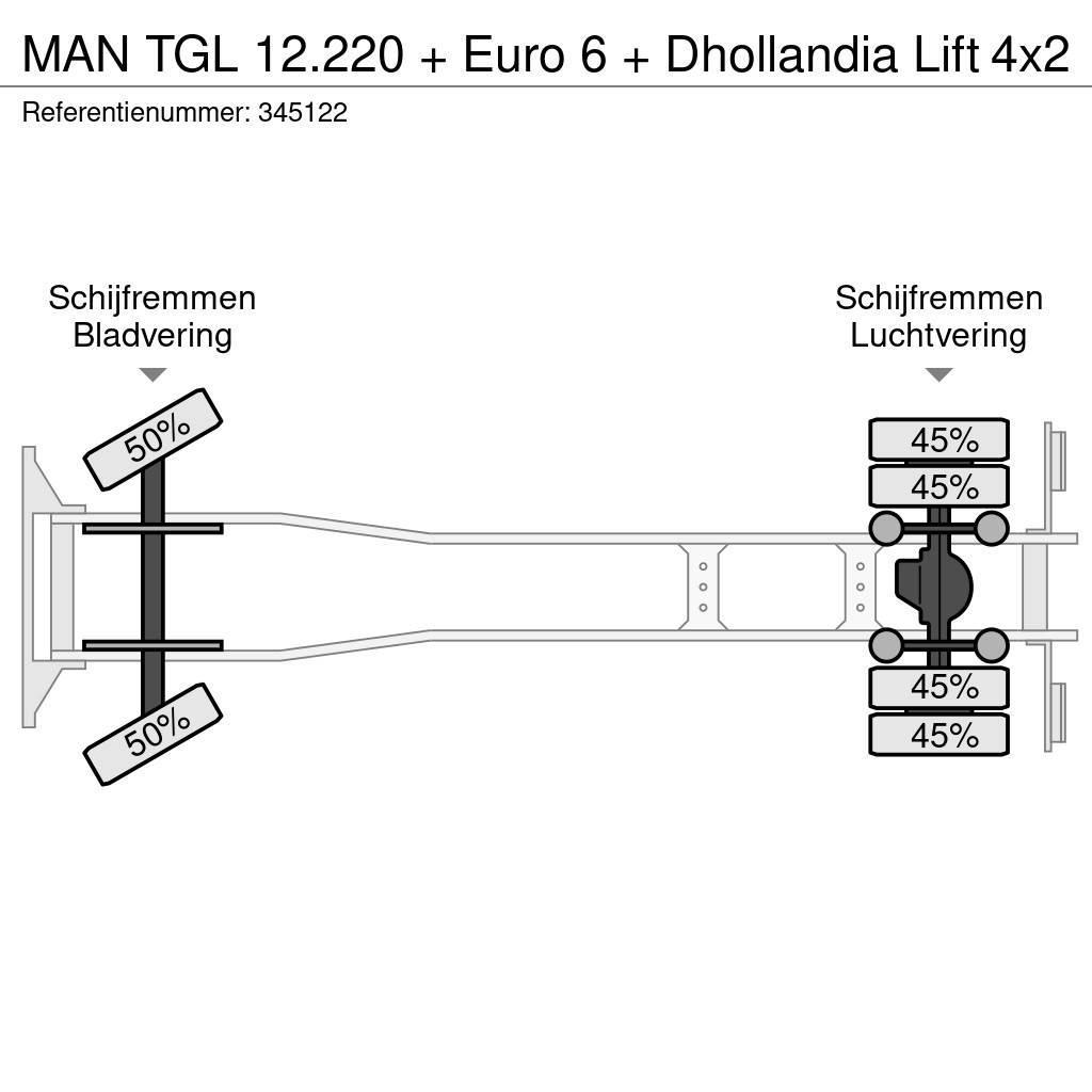 MAN TGL 12.220 + Euro 6 + Dhollandia Lift Umpikorikuorma-autot