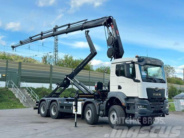 MAN TGS 35.520 8x4 Abrollkipper + Kran HIAB 228-6 Hook lift trucks