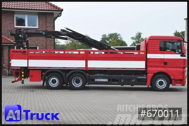 MAN TGX 26.400, Hiab Kran, Lenk-Liftachse, Flatbed / Dropside trucks