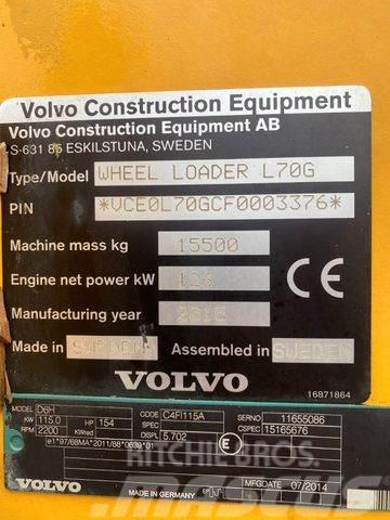 Volvo L70G **BJ. 2015 *19460H/Klima/Hochkippschaufel * Pyöräkuormaajat