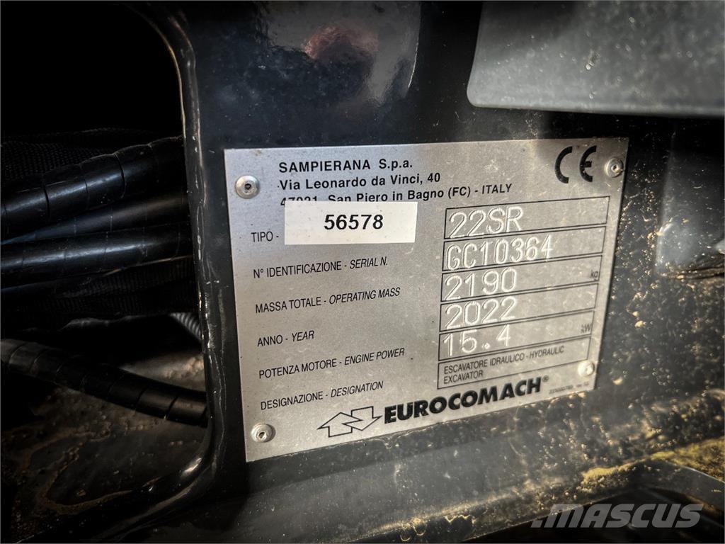 Eurocomach 22 SR - 2,2T / Steelwrist tilt & centralsmøring Minikaivukoneet < 7t