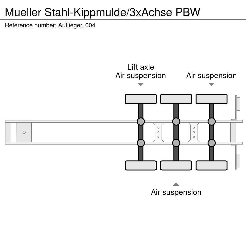  Mueller Stahl-Kippmulde/3xAchse PBW Kippipuoliperävaunut