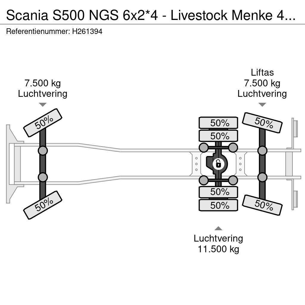 Scania S500 NGS 6x2*4 - Livestock Menke 4 deck 68M2 - Wat Eläinkuljetusautot