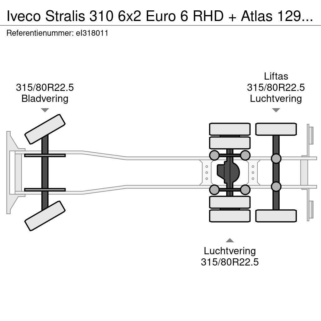 Iveco Stralis 310 6x2 Euro 6 RHD + Atlas 129.3 crane Lava-kuorma-autot