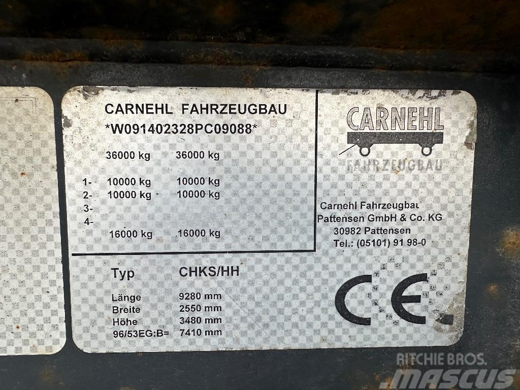 Carnehl 2 akselinen paripyörillä / hydrauliperälaudalla Kippipuoliperävaunut