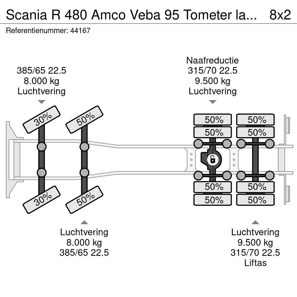 Scania R 480 Amco Veba 95 Tometer laadkraan + Fly-Jib Mobiilinosturit