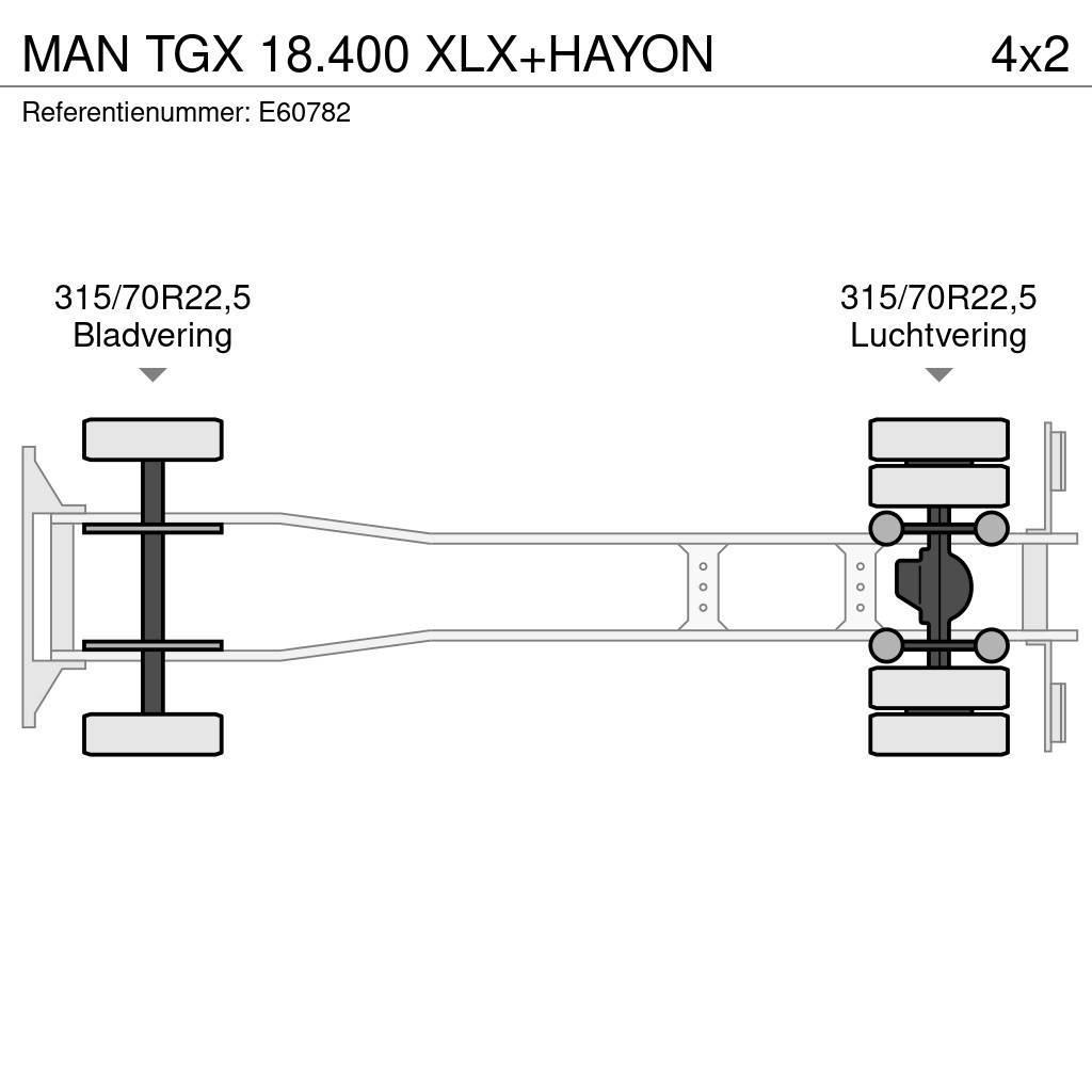 MAN TGX 18.400 XLX+HAYON Pressukapelli kuorma-autot