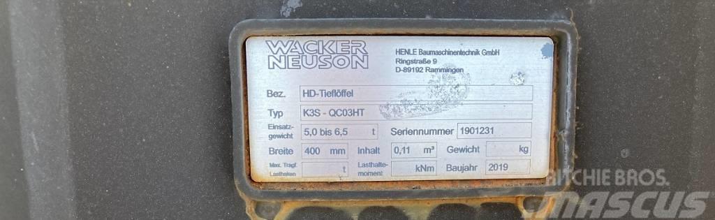 Wacker Neuson Tieflöffel 400mm QC03HT Heavy Duty Murskakauhat